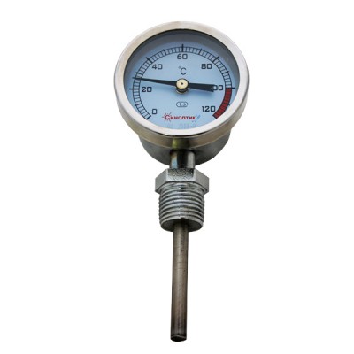 Термометр биметаллический радиальный  0-120 (нерж. сталь)
